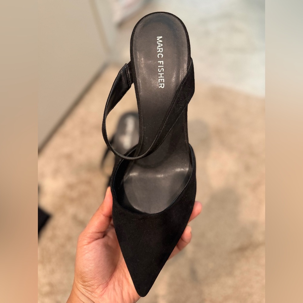Marc Fisher Black Heeled Sandals - Picture 2 of 4